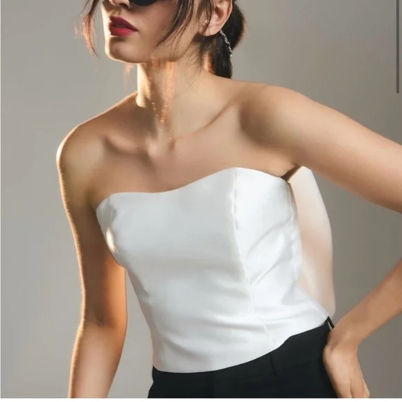 Hutch White Strapless Bow Blouse - Picture 8 of 15